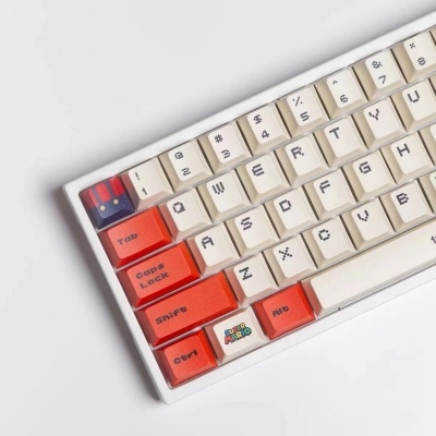 Mario 104+18 Cherry MX PBT Dye-subbed Keycaps Set for Mechanical Gaming Keyboard